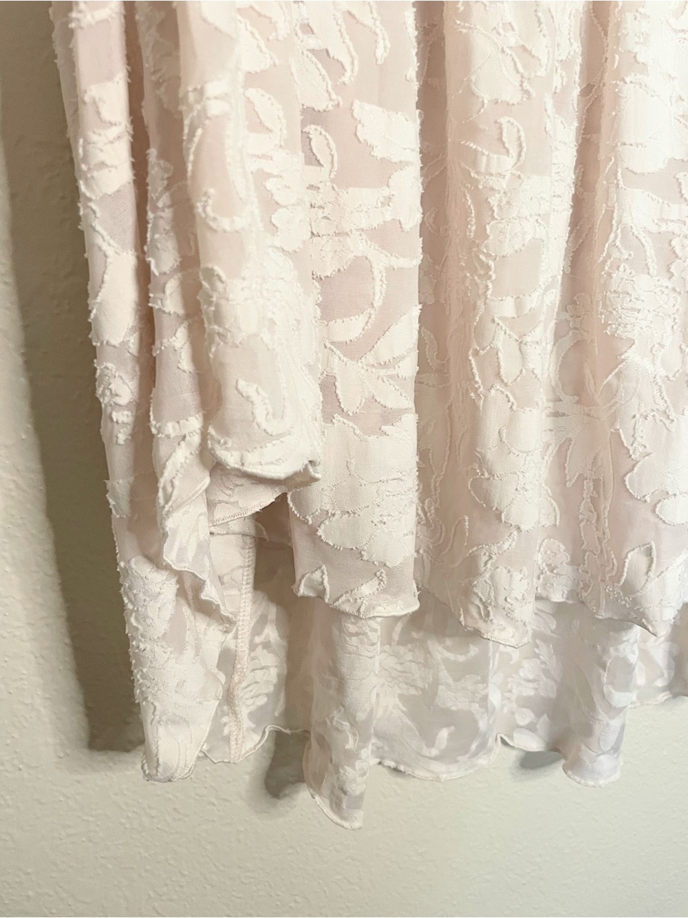 Free People Sunrise to Sunset Blouse L Champagne Puff Sleeve Babydoll Top - Picture 4 of 11